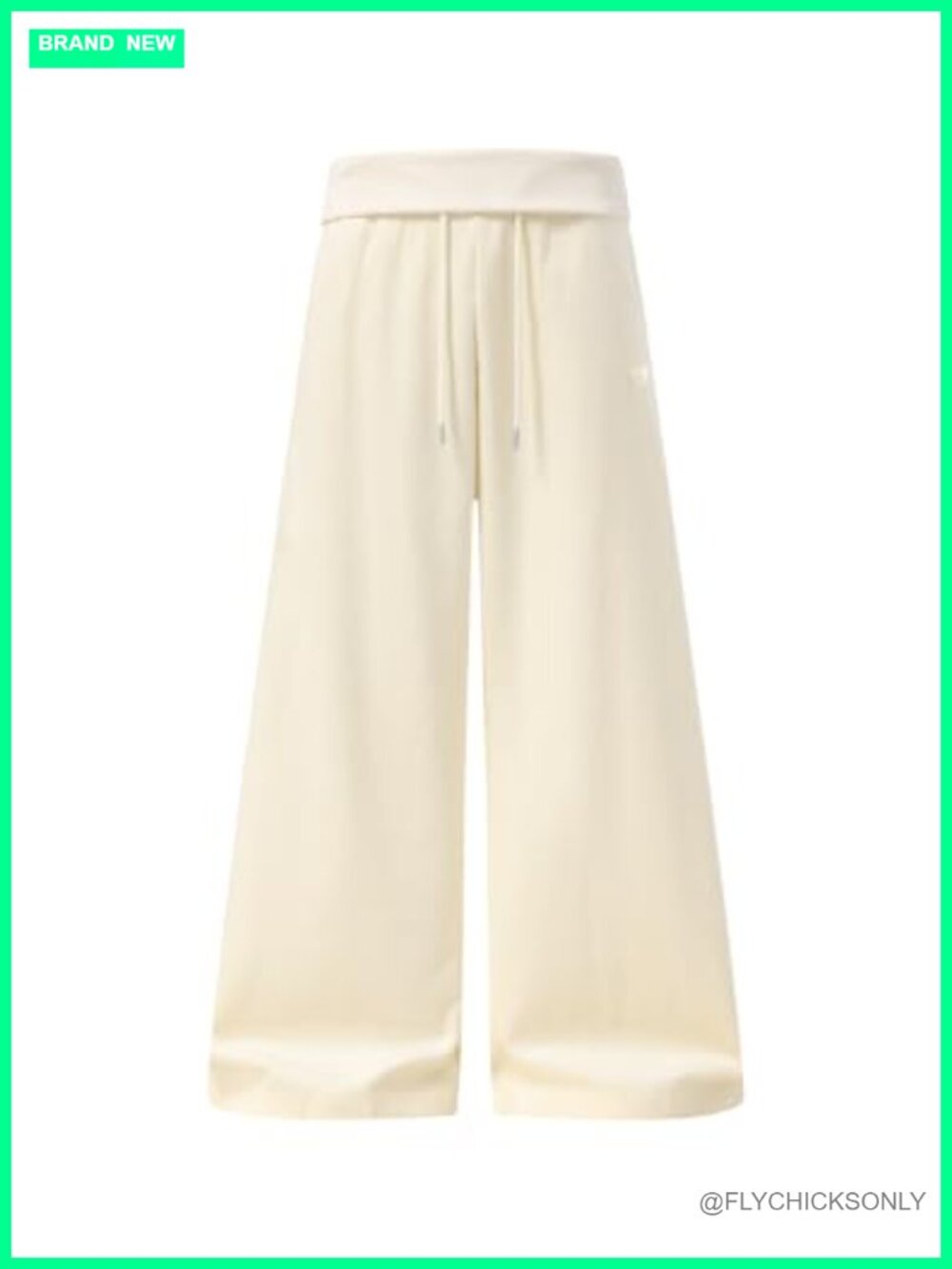 Corduroy Fold Over Waist Baggy Wide Leg Pants Casual Streetwear